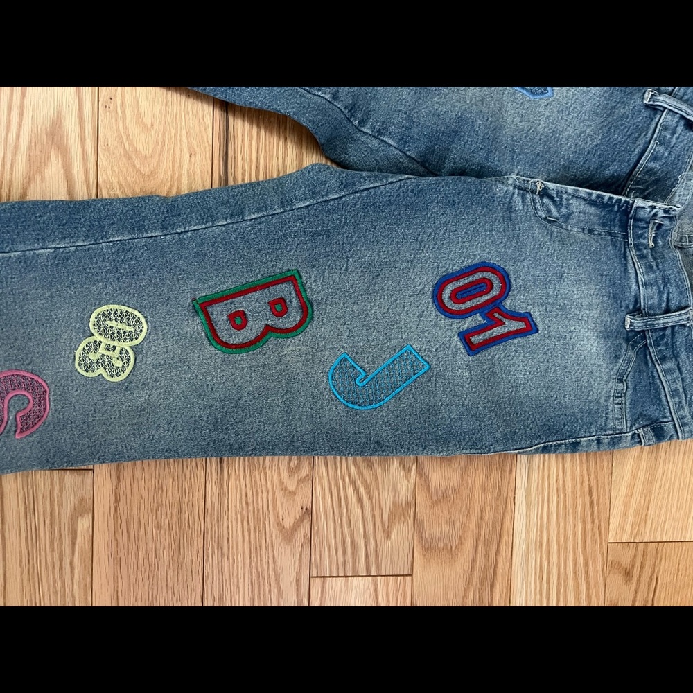🦋VINTAGE y2k Patchwork Low Rise Jeans - Picture 6 of 6